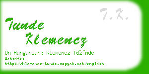 tunde klemencz business card